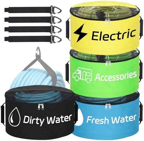 Nilight 4 Pack RV Hose Storage Bags, Waterproof Utility Bag with Cover