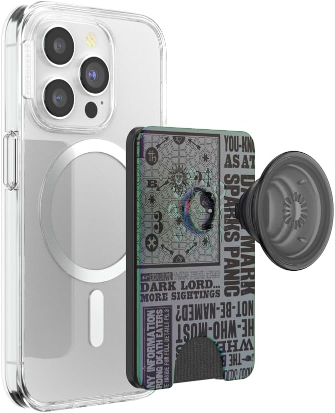 PopSockets Phone Wallet for MagSafe with Grip- Dark Lord Returns | PopWallet, Holds 3 Cards, Magnetic, Removable, Secure, Harry Potter, Slytherin, Fun, Cool, Unique