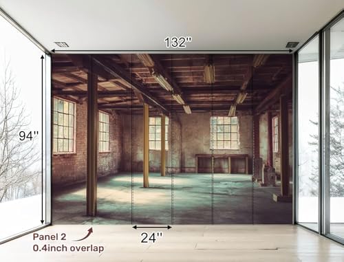 Wall Mural Peel and Stick Empty Office Area Large Wallpaper Self Adhesive Contact Paper Removable 3D Wall Sticker for Living Room Bedroom 94"x132"