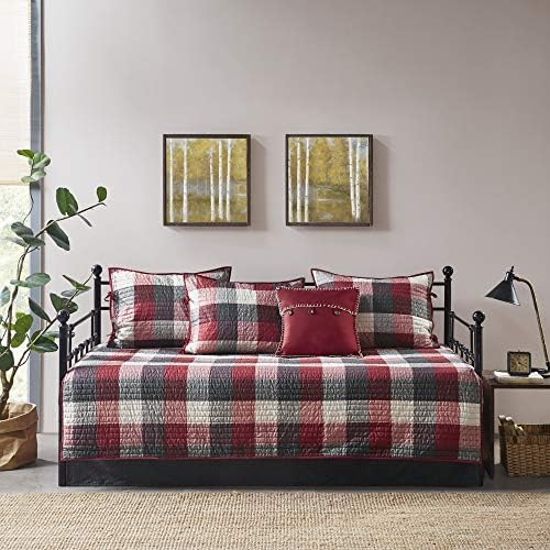 Madison Park Cabin Lodge Plaid Herringbone Daybed Cover Set, 6PC, 39"x75"