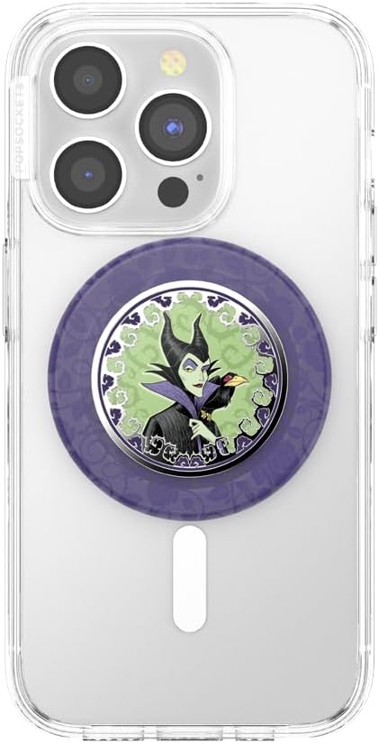 PopSockets Phone Grip for MagSafe, Magnetic Holder- Maleficent | Removable, For Kindle / Android / iPhone, With Magnet, Disney, Mickey Mouse, Minnie, Enamel, Designs