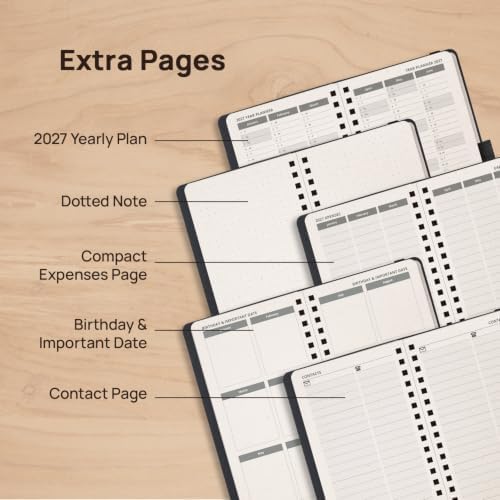 POPRUN 2027 Recycled Pocket Planner (Slim Size 3.5'' x 6.5'') Calendar Book