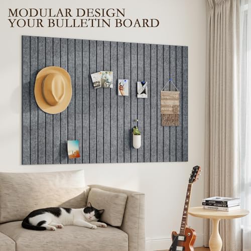 JBER Cork Board Alternative, 6 Pack 36" x 24" Felt Board, Dark Gray