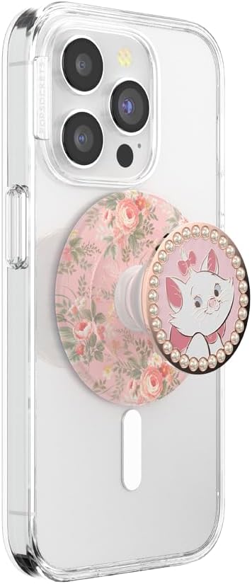 PopSockets Phone Grip for MagSafe, Magnetic Holder- Marie in Bloom | Removable, For Kindle / Android / iPhone, With Magnet, Disney, Mickey Mouse, Minnie, Aristocats