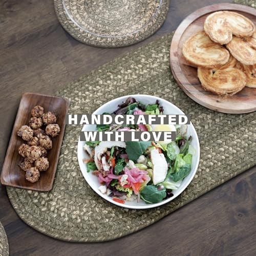Homespice Grey Cloud Braided Table Runner for Farmhouse Decor, Rect 11x36
