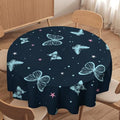 Blue Butterfly Tablecloth, Cartoon Colorful Butterfly Pink Starry Sky Star Print Tablecloth for Camping Indoor Outdoor Decor, 70x70in