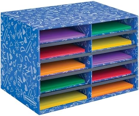 Bankers Box 10-Compartment Mail Sorter, 19.5" x 12.375", Blue