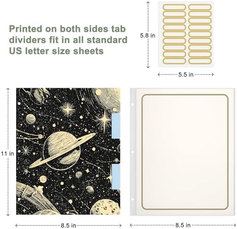 Rouidr 3 Ring Binder with clipboard, 1 inch 8.5 x 11 in Letter Size View Binders Organizer with Dividers Tabs & Clear Sleeves, School Supplies, Office Supplies