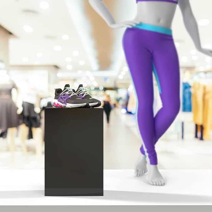 2 Pack Glossy Black Acrylic Display Box with One Open Side No Lids Versatile 12" x 12" x 19" Merchandise Storage Bin or Retail Product Riser by Marketing Holders