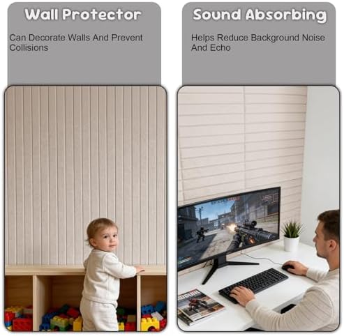 Large Felt Bulletin Board with Self-Adhesive | 12 Pack 48"x36" Cork Board Alternative | Notice Boards with 35 Pushpins, Secure and Easy to Install, Home Office Decor Classroom Decor - Oatmeal