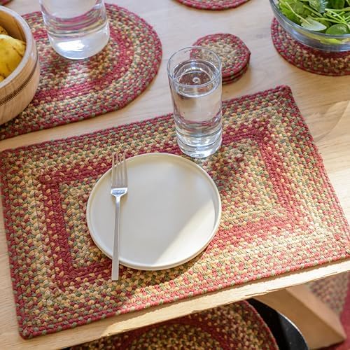 Homespice Cider Barn Jute Braided Placemats, Rect 13x19 Set of 4