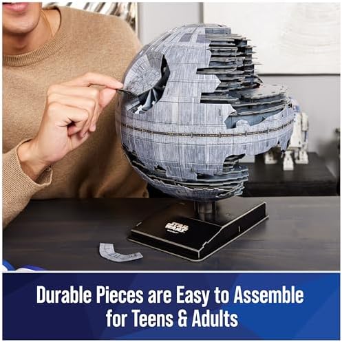 4D Build Star Wars Deluxe Death Star II Cardstock 3D Model Kit, Star Wars Gifts, Desk Décor for Fans & Collectors, 272 Pieces, 3D Puzzles, Gift Ideas for Ages 12 & Up