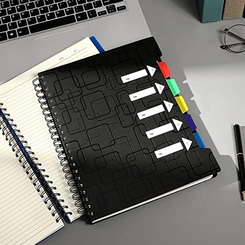 CAGIE 5 Subject Spiral Notebooks with Dividers College Ruled 8.5x11, 2 Pack