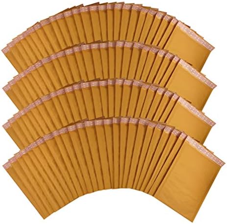 Amazon Basics Kraft Padded Bubble Mailers with Bubble Wrap Protection, Self-Seal, Strong Adhesive for Shipping, 8.5" x 14" (Internal Size - 8.25" x 13.75"), Brown, 100-Pack