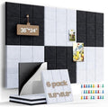 Large Felt Board Tiles for Wall with 30 Push Pins, 11.8"x11.8" Pack of 6 Pin Board Notice Boards for Home Office Kitchen, Bulletin Board Wall Tiles for Photos Memos (Black+White, 6 Pack)