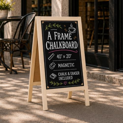 Ilyapa A Frame Chalk Board Easel Sign 40x20 in - Sandwich Signs Outdoor