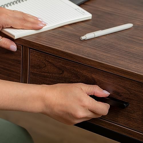 Martha Stewart Ollie 3 Drawer Home Office Desk, Walnut