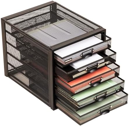Mind Reader File Storage Drawers, Desk Organizer, Multi-Purpose, Crafts, Office, Metal, Black
