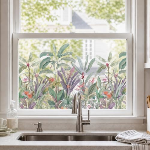 ADD.HERES Stained Glass Window Film, Window Film Decorative, 17.5 x 78.7 in