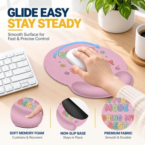 3 Piece Wrist Rest Mouse Pad Set with Keyboard Support Office Humor Quote