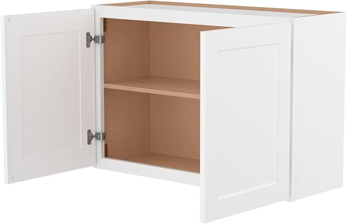 Furinno Shaker Wall Kitchen Cabinet 2-Doors, White | 12 D x 36 W x 24 H, Adjustable Hinges, Soft-Close Shaker-Style Door, Ready to Assemble, Plywood, for Pantry, Dining Room