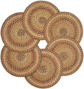 Homespice Kingston Braided Placemats for Country Decor, Round 15" Set of 6
