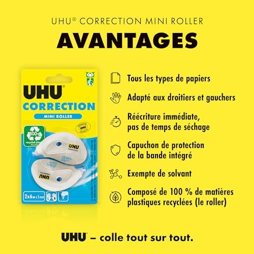 UHU 50710 2 Correction Tape Rollers 5 mm 6 metres