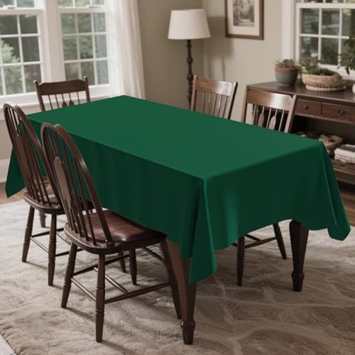CXPSINC 54 Inch X 100 Feet Plastic Table Cover Roll Disposable Tablecloth with Slide Cutter for All Type/Shape Tables | Party, Banquet, Birthdays, Weddings(Green, 100 Feet)