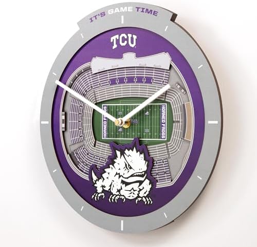 YouTheFan NCAA TCU Horned Frogs StadiumView 3D Wall Clock