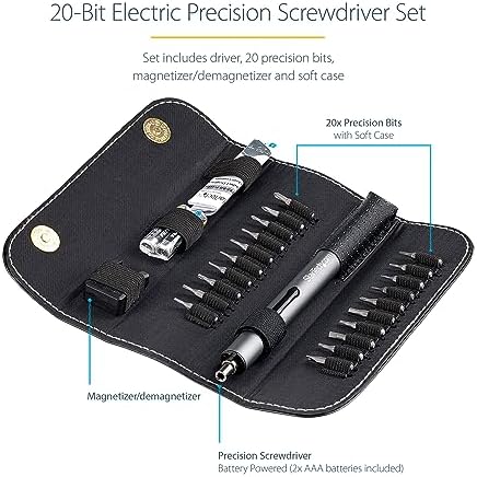 StarTech 20-Bit Electric Precision Screwdriver Set, TAA (CTK20PCEDRIVE)