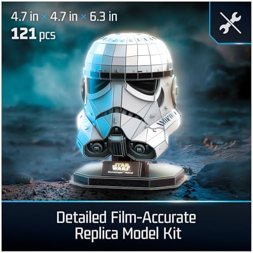4D Build Star Wars Stormtrooper Helmet 3D Puzzle Model Kit, Room Display