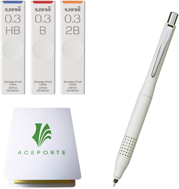 KURU TOGA Advance Upgrade Model 0.3mm Ivory body + HB/B/2B Refills, Sticky Notes Value Set