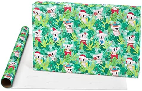 Papyrus Christmas Wrapping Paper Rolls for Kids, Forest Friends, Festive Friends, Koalas (3 Rolls, 90 sq. ft.)