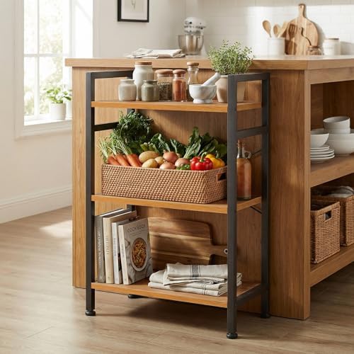 3 Tier Bookshelf, Free Standing Bookcase with Open Storage Shelves