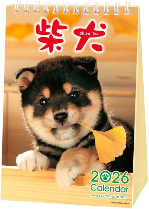Shiba Inu Desktop Calendar 2026–2027 Set Cute Puppy Photos Japanese Scenery
