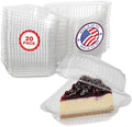 MT Products Plastic Cake Slice Containers – Medium Deep Cheesecake & Pie Slice Food Clear Containers (Pack of 20) – Made in the USA