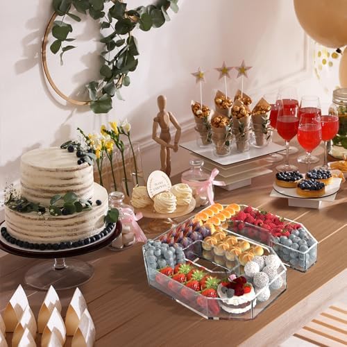 11" Acrylic Number Charcuterie Tray, Fillable Charcuterie Box (Number 6)