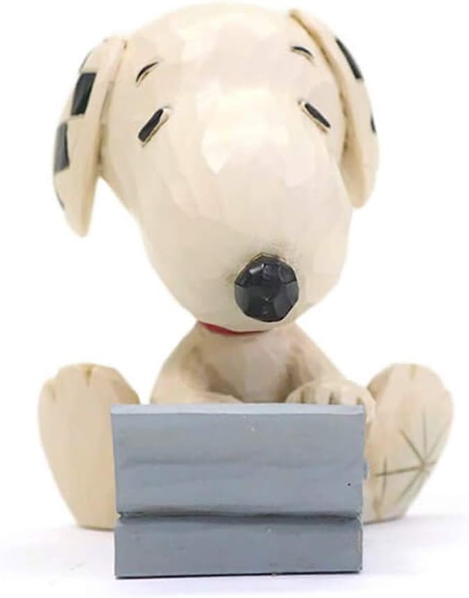Enesco Jim Shore Peanuts Snoopy Typing Miniature Figurine, 3 Inch, Multicolor