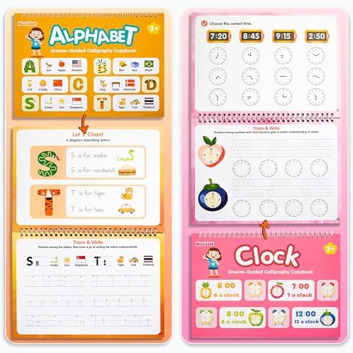 MarcZero Magic Grooved Writing Practice Books for Kids Ages 3-8