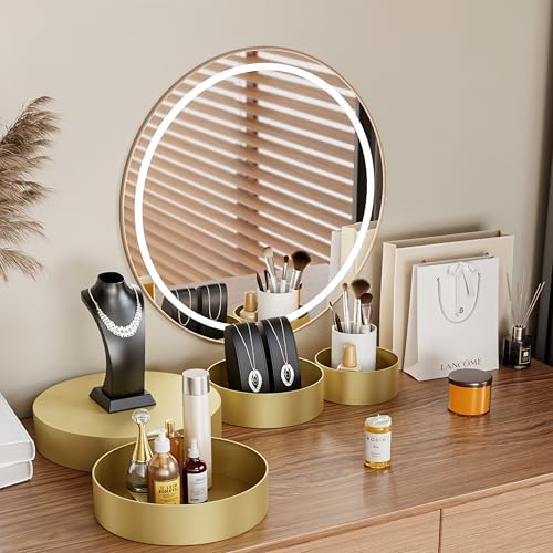 Round Metal Buffet Risers,4PCS Food Risers for Buffet Table 6in to 12in with Mini Acrylic Signs for Catering Dessert Collectibles Jewelry Figures Show Gold Cube Boxes Nesting Risers with Hollow Bottoms