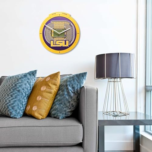 YouTheFan NCAA LSU Tigers StadiumView 3D Wall Clock