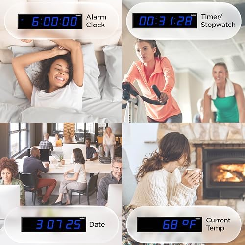 Ivation Oversized Digital Wall Clock with Large LED Display & Timer, 48"
