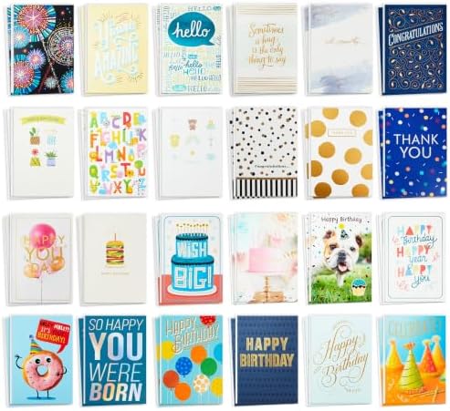 Hallmark All Occasion Cards, Assorted 48-Pack with Organizer Box (Dots)