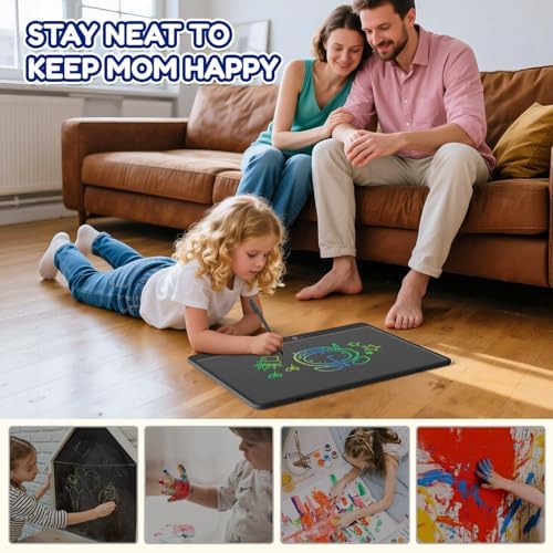 16 Inch LCD Writing Tablet for Kids, Reusable Portable Drawing Board, Black