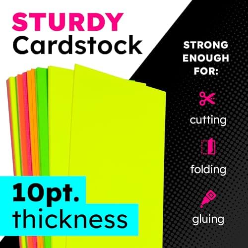 Hygloss Poster Board 4 x 11, 50 Pack Neon Green, Colored Posterboard
