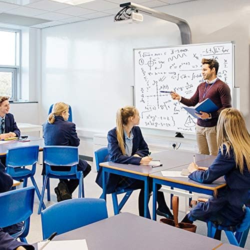 Mobile Whiteboard on Wheels, 48"x36" Double-Sided Magnetic Dry Erase Board - Flipchart Easel for Office, Classroom & Home, Rolling Stand with Easy Flip Feature
