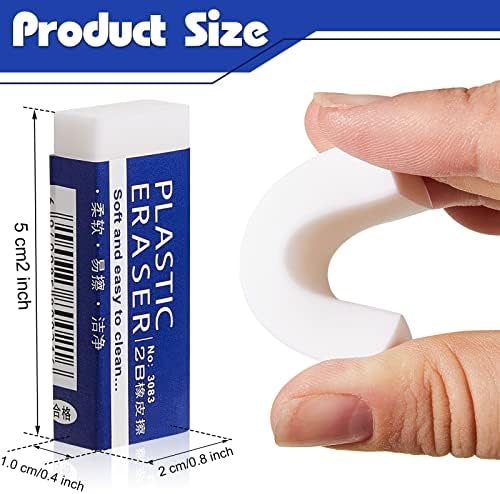 Lewtemi 100 Packs White Erasers Bulk Large Block Pencil Erasers for Kids Back to School Supplies Gifts Students Classroom Office Art Drawing
