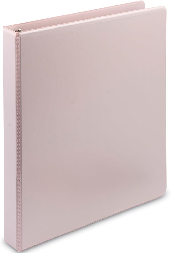 Samsill Plant Based Durable D-Ring Binders – 0.5 Inch 3 Ring Binder with 125 Sheet Capacity, Eco Friendly School and Office Supplies (Single, Rose)