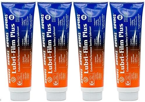 Haynes Lubri-Film Plus Food Grade Grease, O-Ring Lubricant, Food Safe Machine Lubricant, 4 Ounce Tube, Pack of 4 Tubes