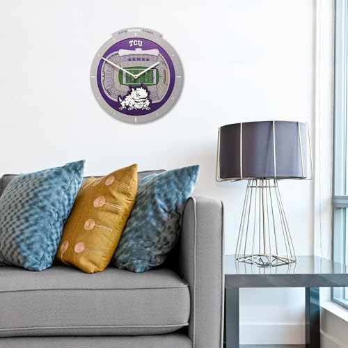 YouTheFan NCAA TCU Horned Frogs StadiumView 3D Wall Clock